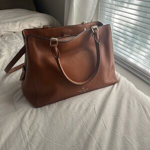 Kate Spade Brown Leather Leila Triple Compartment Bag